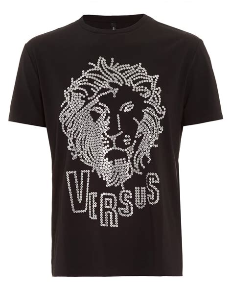 versus versace floating lion head t shirt|Tops .